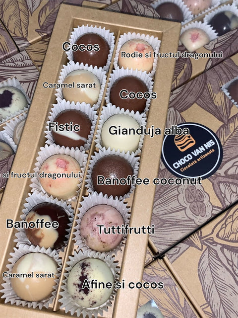 Cutie cu 12 bomboane de ciocolată - Chocolate Saga