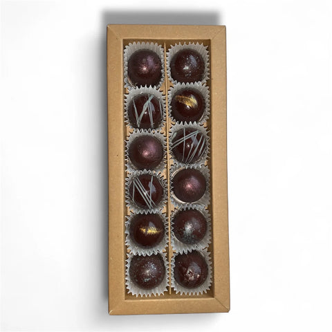 Cutie cu 12 bomboane de ciocolata artizanala